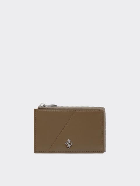Ferrari Leather card holder with zip
