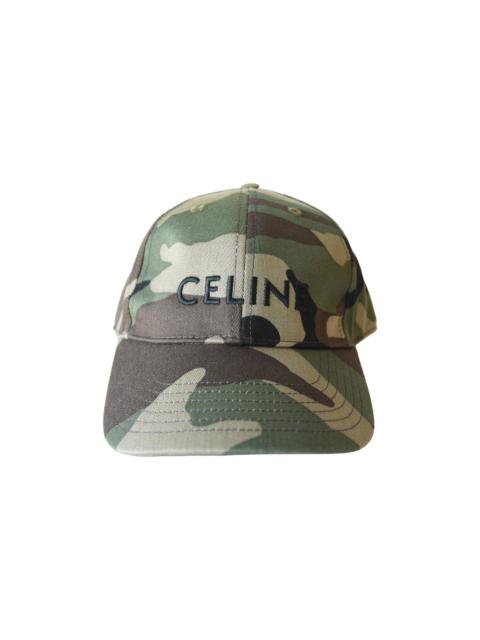CELINE Celine Logo Embroidered Camouflage Print Baseball Cap Kaki Militaire