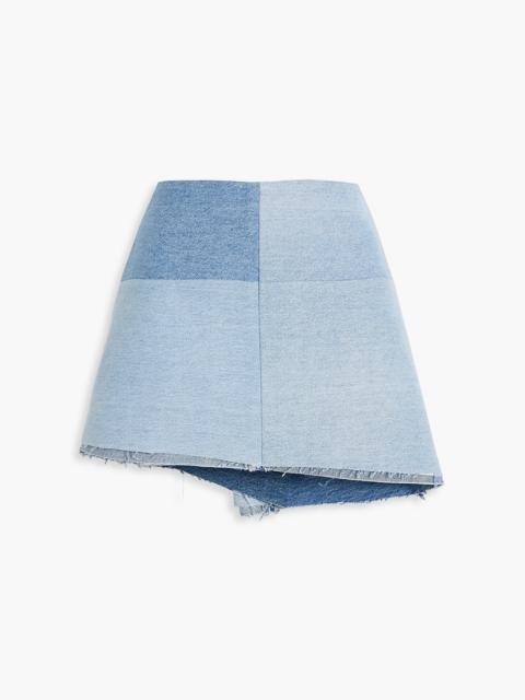 Other Designers Asymmetric patchwork denim skirt