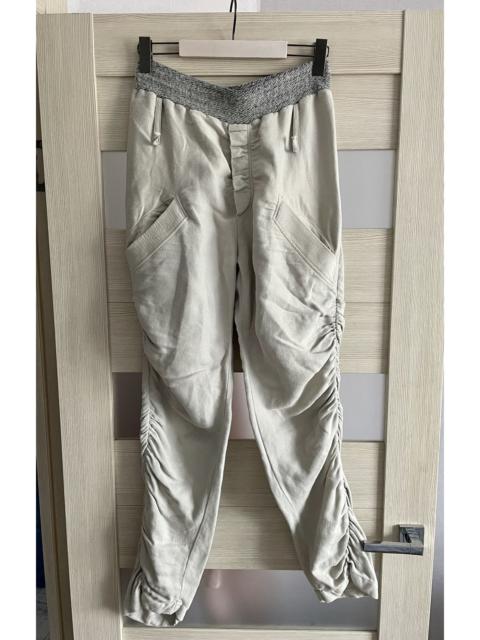 Other Designers Lost & Found Ria Dunn Beige Curved J-Cut Ramie Pant Trousers