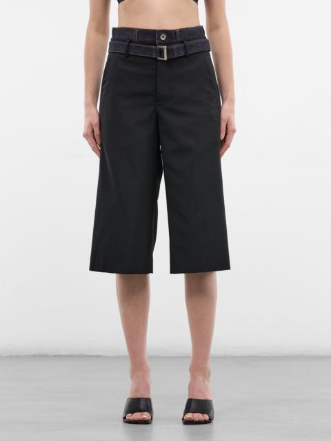 sacai Hybrid Denim Wool Cropped Trousers