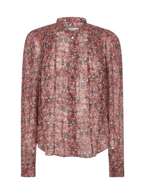 Isabel Marant Étoile Rust printed crepe Noeline blouse