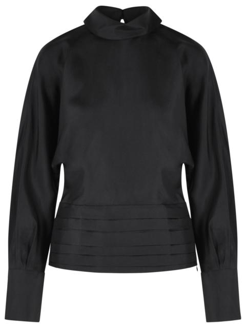 RÓHE Róhe 'TUXEDO' Black Silk Blouse