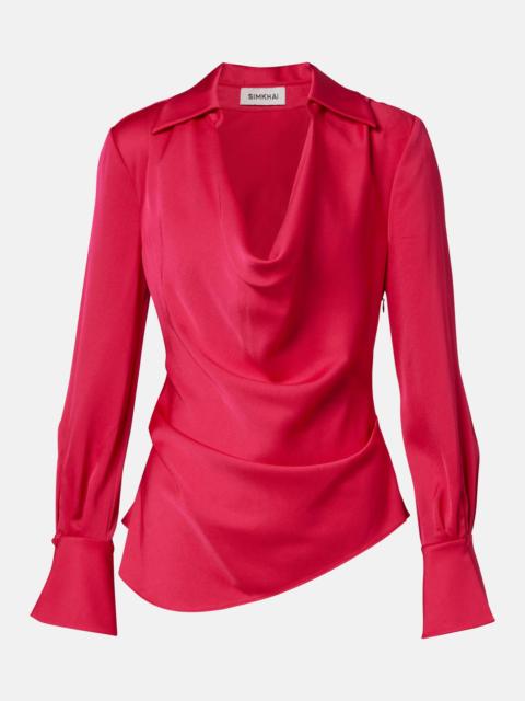 SIMKHAI Symone satin top