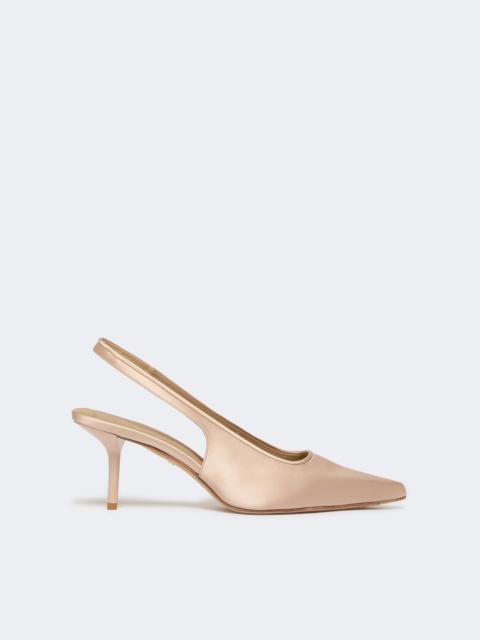Max Mara Viscose and silk satin slingbacks - POWDER