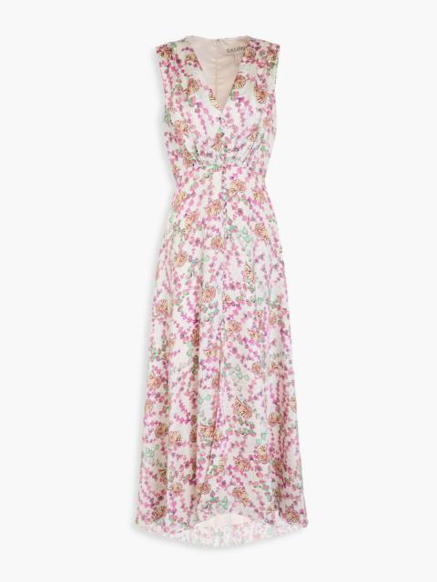 Other Designers Lea printed hammered silk-satin maxi dress