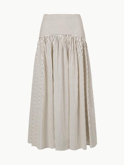 STAUD STAUD PROCIDA SKIRT IVORY DARK OAK MICRO STRIPE