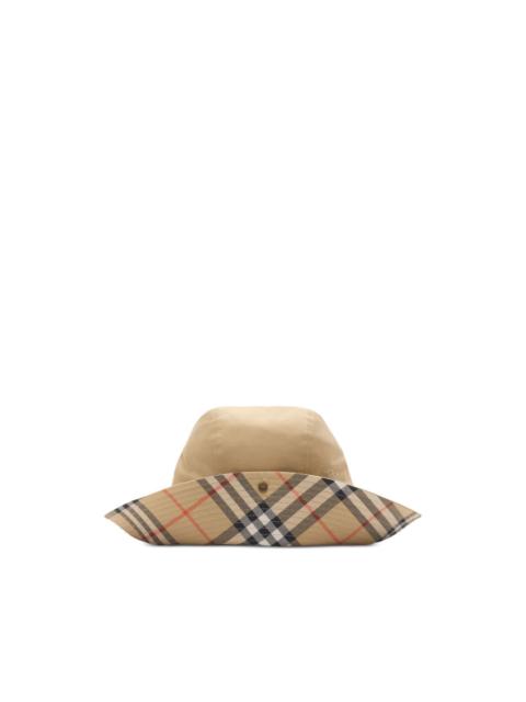 check-print cabardine hat