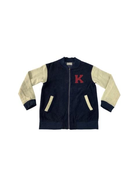 Other Designers Vintage - Olive des Olive Fleece Varsity Jacket Zip Up Wool Design