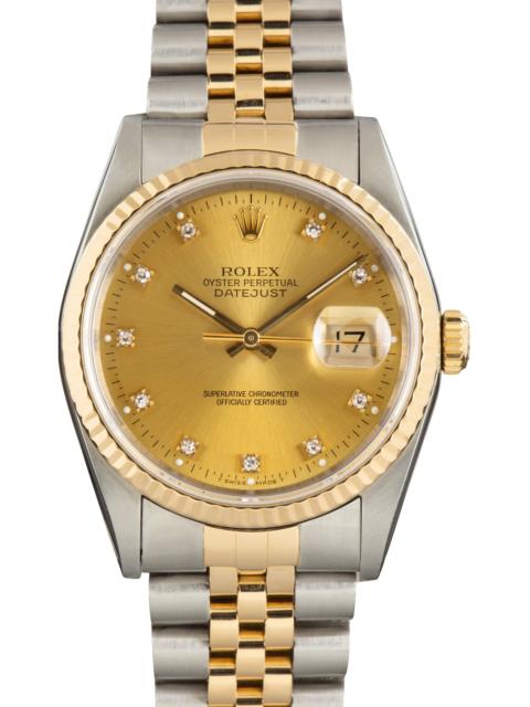 ROLEX Pre-Owned Steel & Gold Rolex Datejust 36 Diamond Dial Ref 16233
