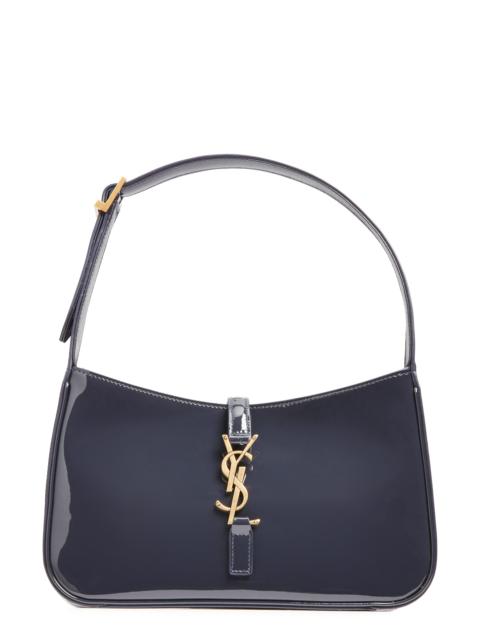 SAINT LAURENT Saint Laurent Le 5 à 7 Patent Leather Hobo in Midnight Blue at Nordstrom
