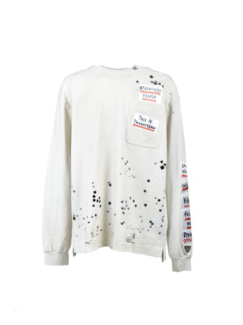 Maison MIHARAYASUHIRO EMBELLISHED STICKER LONG SLEEVES TEE / WHT