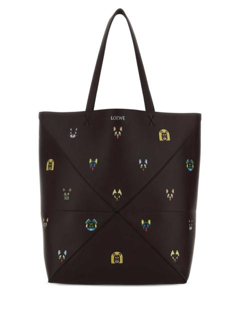 Loewe Loewe Men Chocolate Leather Puzzle Fold Large Shopping Bag