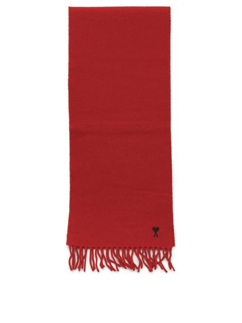 AMI Paris AMI Paris Ami De Coeur Fringed Scarf Red