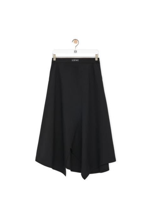 Asymmetric skirt in wool