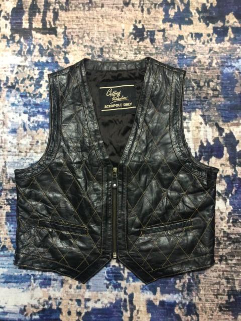 Other Designers Genuine Leather - Vintage Acropole Only Leather Quilted Vest