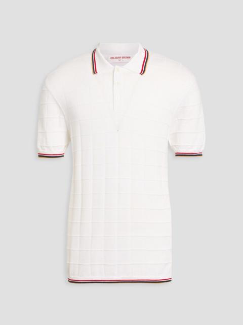 ORLEBAR BROWN Maranon pointelle-knit cotton polo shirt