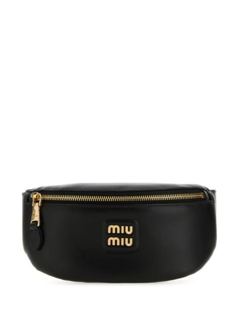 Miu Miu Woman Black Leather Belt Bag