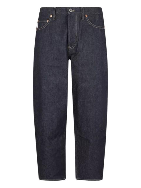 Valentino logo-patch cropped jeans
