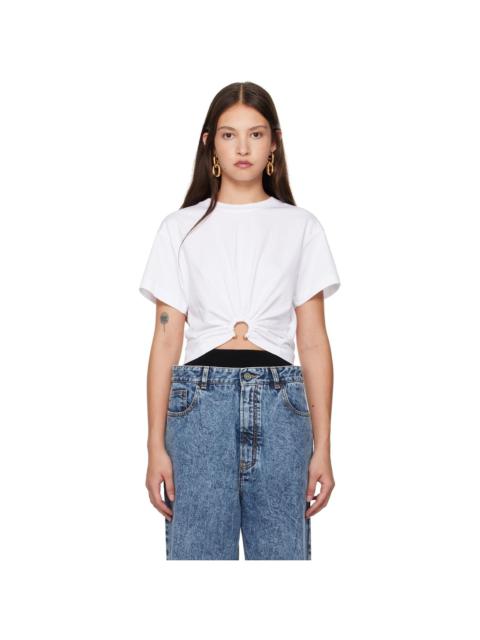 【関税込み】Rabanne ホワイト Piercing Tシャツ WHITE TEE-SHIRT PIERCING IN COTTON | Rabanne
