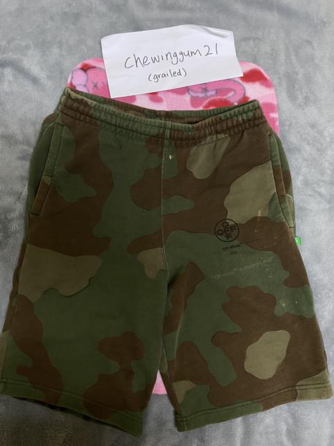 Off White Camouflage Stencil Sweat Shorts