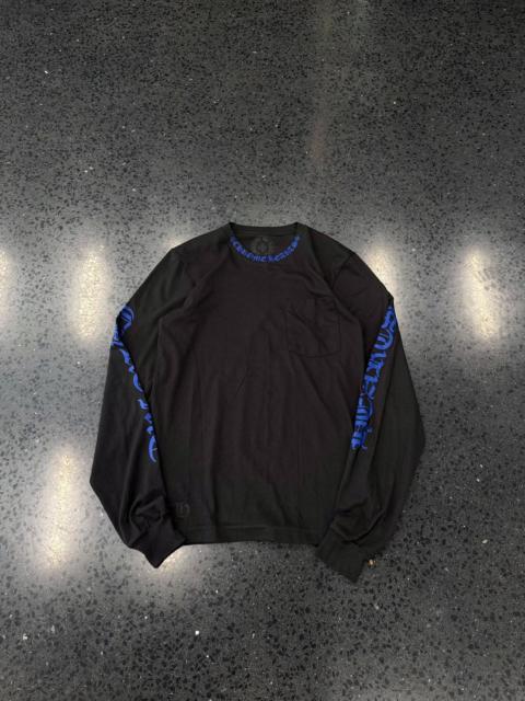 Chrome Hearts CHROME HEARTS Black and blue neckline logo long sleeve shirt