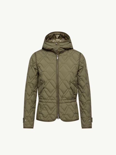 Moncler Lilas Geometric Quilted Hooded Short Down Jacket