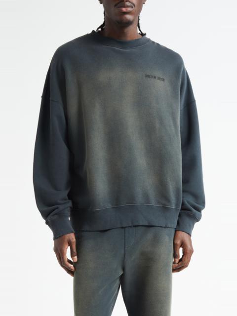 Golden Goose Golden Goose Gender Inclusive Journey Crewneck Sweatshirt in Bleached Washed Black at Nordstrom