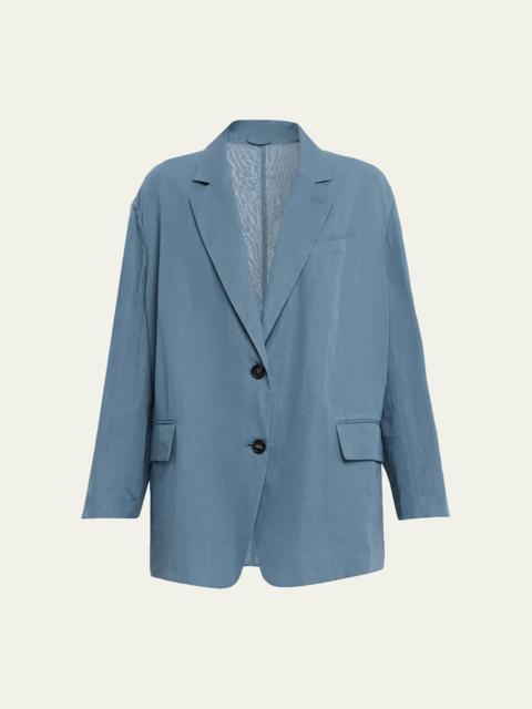 Brunello Cucinelli Cotton Organza Single-Breasted Deconstructed Jacket