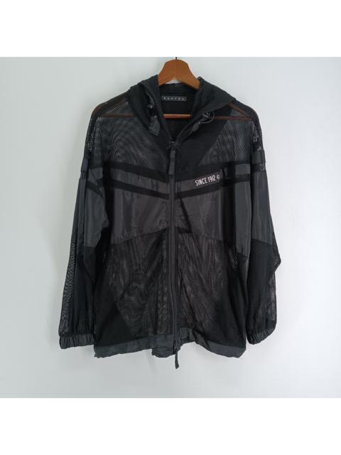 Other Designers Outdoor Life - RASVOA BLACK NYLON MESH ZIP HOODIE
