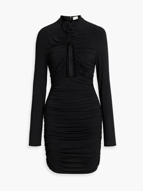 MAGDA BUTRYM Cutout ruched stretch-jersey mini dress