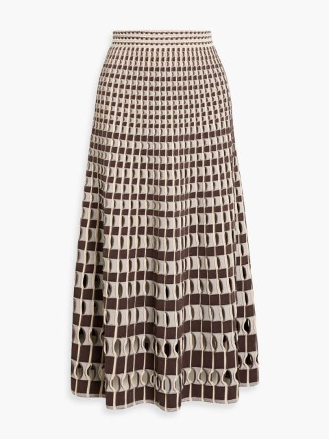 SIMKHAI Larken laser-cut stretch-knit maxi skirt