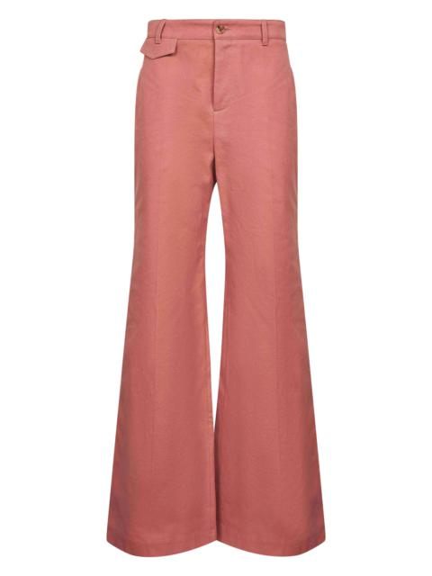 Chloé Pink cotton canvas flared trousers