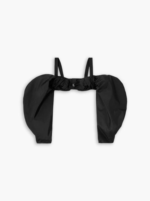 JACQUEMUS Cold-shoulder stretch-taffeta bustier top