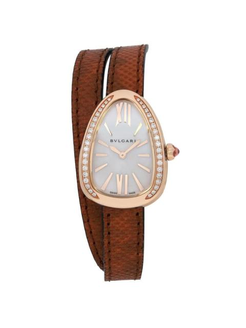 BVLGARI Pre-owned Bvlgari Serpenti Diamond Mother of Pearl Dial Ladies Watch 103059