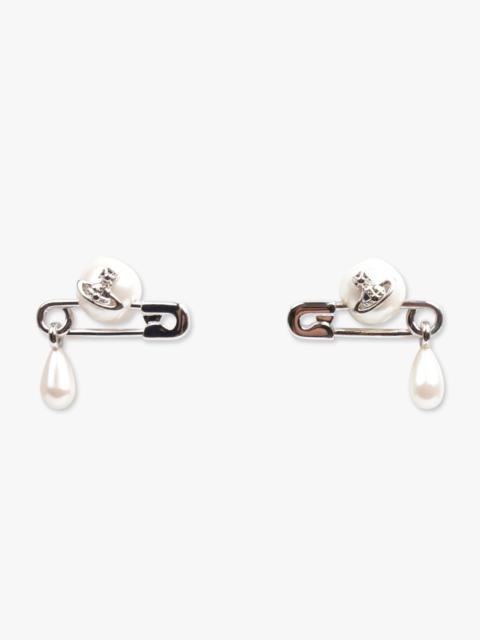 Vivienne Westwood CLAUDE SMALL STUD EARRINGS | WHITE/SILVER