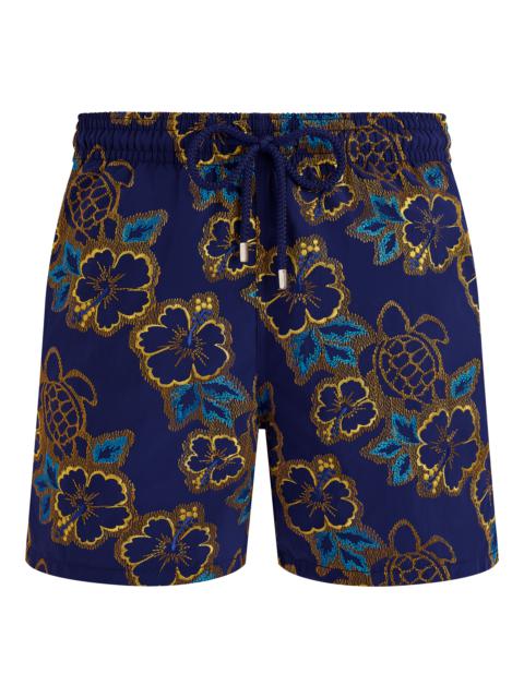 Vilebrequin Men Swim Trunks Embroidered Hibiscus - Limited Edition