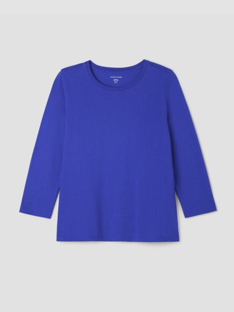 EILEEN FISHER Organic Pima Cotton Jersey 3/4-Sleeve Tee
