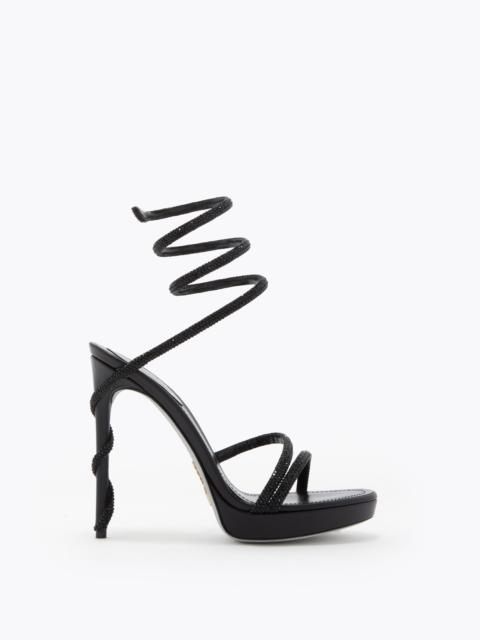 RENE CAOVILLA MARGOT BLACK PLATFORM SANDAL 120