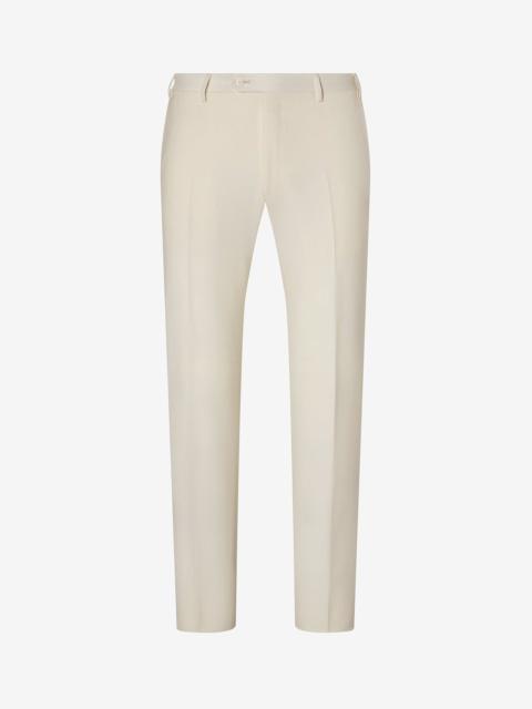 CORNELIANI White 120's wool trousers