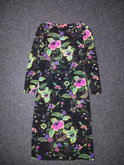 Other Designers Rare Vivienne Tam Mesh Floral Midi Dress