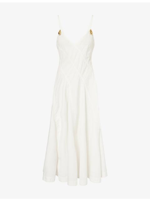 Bottega Veneta Compact Metal Drop Cotton Midi Dress