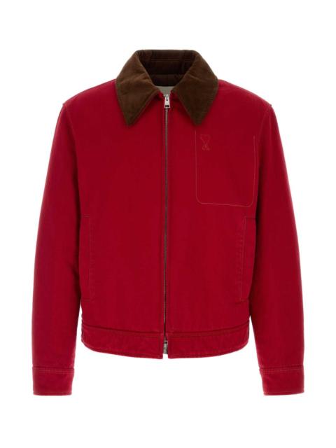 AMI Paris Ami Men Red Denim Jacket