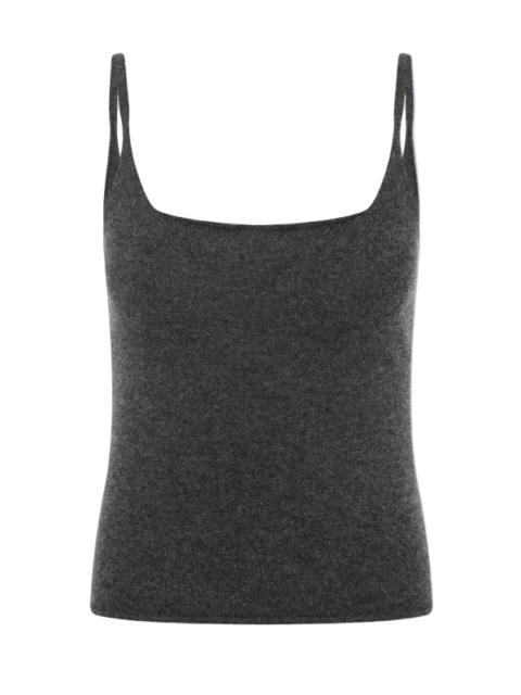ST. AGNI Merino Wool Slim Tank in Charcoal Melange