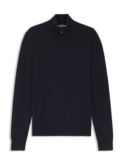 BOSS WOOL-CASHMERE SWEATER WITH ZIP NECK