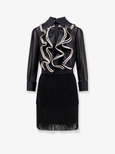 ELISABETTA FRANCHI Elisabetta Franchi Viscose Dress with Ruffles Black