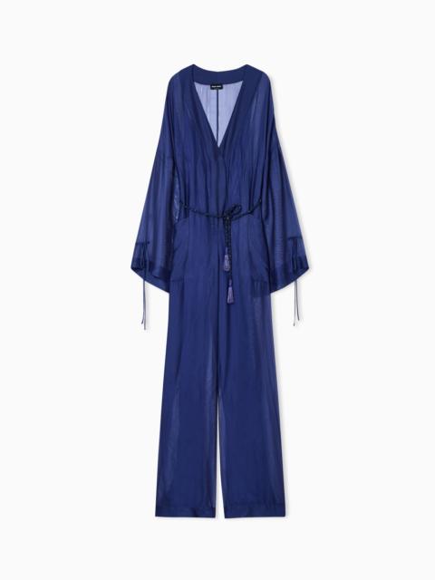 GIORGIO ARMANI VISCOSE AND SILK GAUZE JUMPSUIT