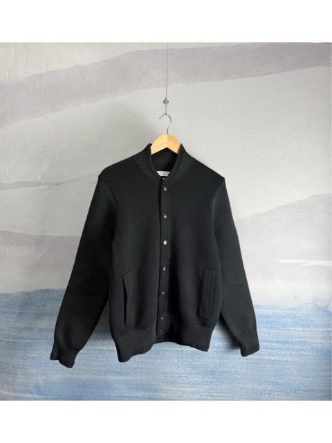 Givenchy Givenchy Black Knit Baseball Jacket with Back Letter Embroidery