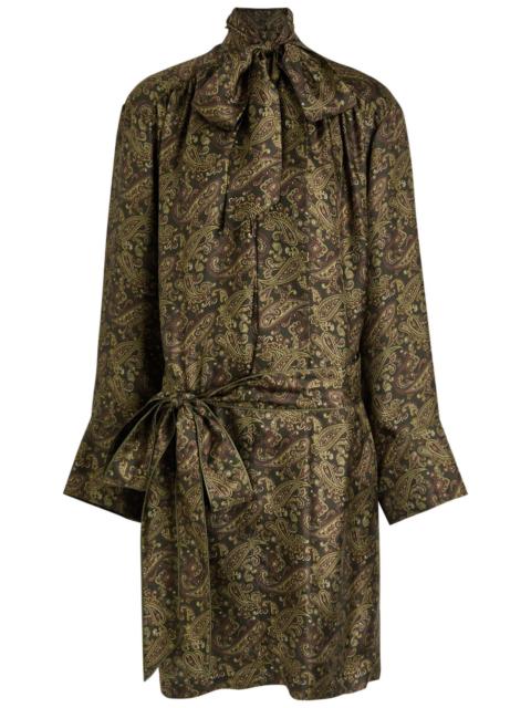 SAINT LAURENT Yves Saint Laurent Paisley Silk-twill Midi Dress