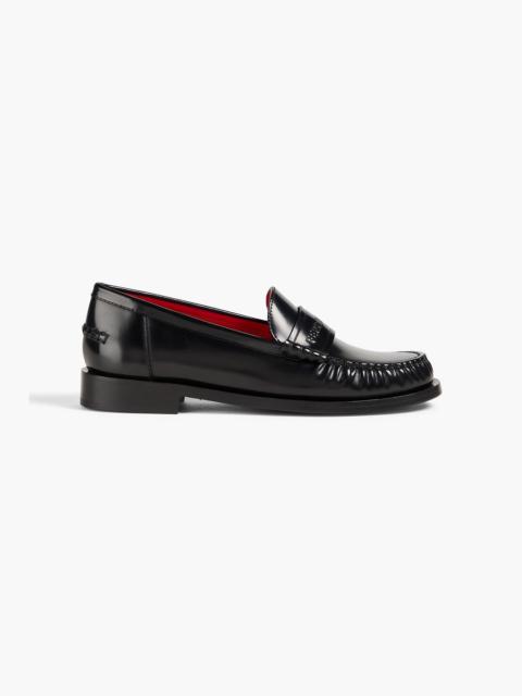 FERRAGAMO Embossed glossed-leather loafers